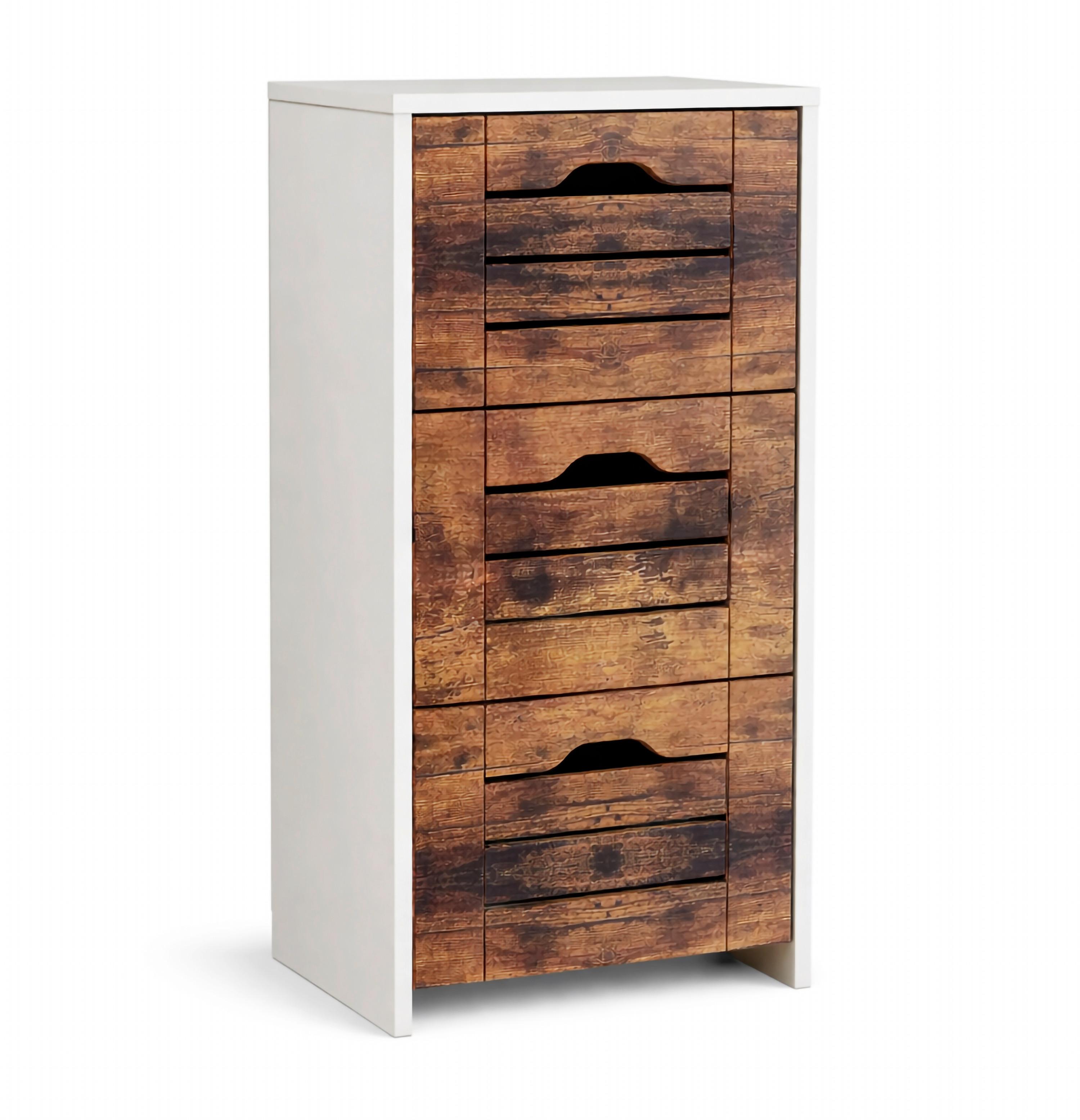 Midischrank Flonali Weiß/Eichefarben B: 38cm - Eichefarben/Weiß, Trend, Holzwerkstoff (38/76/28cm) - MID.YOU