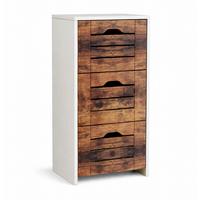 Midischrank Flonali Weiß/Eichefarben B: 38cm - Eichefarben/Weiß, Trend, Holzwerkstoff (38/76/28cm) - MID.YOU