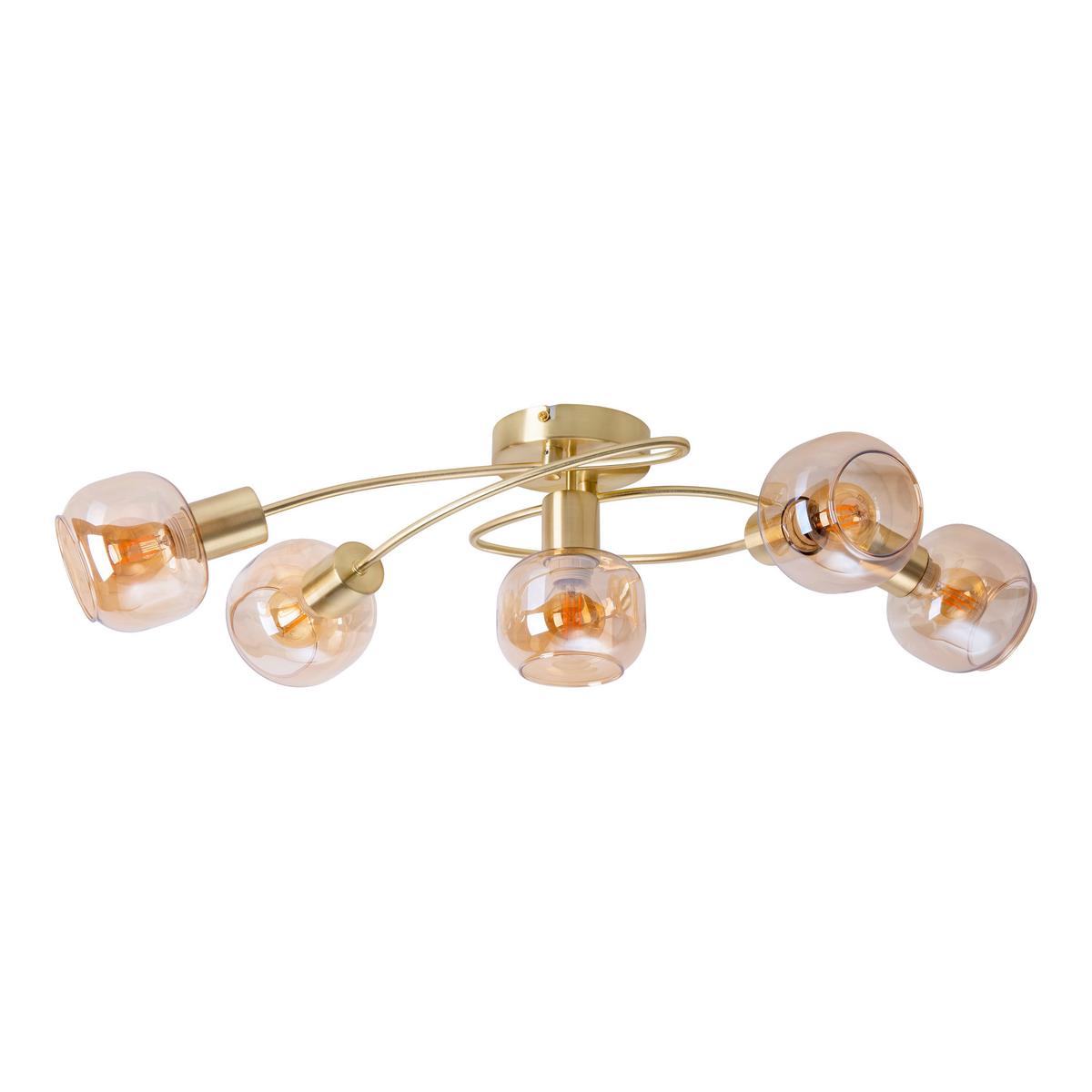 Led-deckenleuchte Libby - Messingfarben, Design, Glas/Metall (36/21cm) - Näve