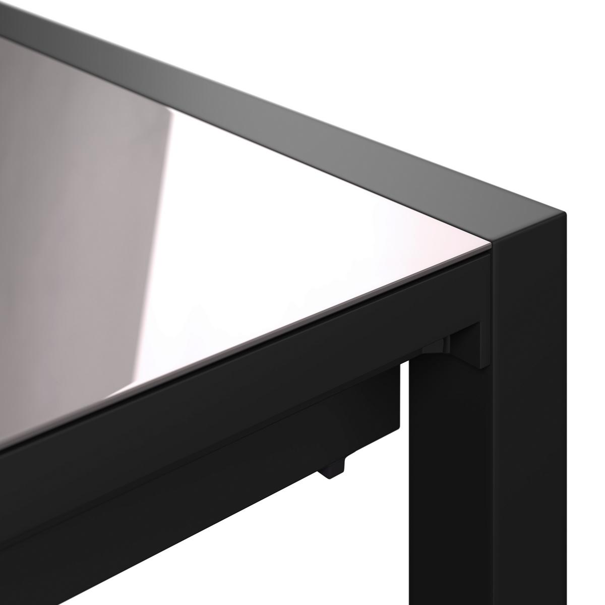 Ausziehtisch Tampa - Dunkelgrau/Anthrazit, MODERN, Glas/Metall (150-285/69/90cm) - Beldano