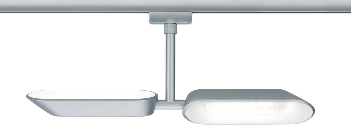 Schienensystem Urail Strahler 95469 2x Led Flach Verstellbar - Chromfarben, Design, Metall (37,5/17/2,6cm) - Paulmann