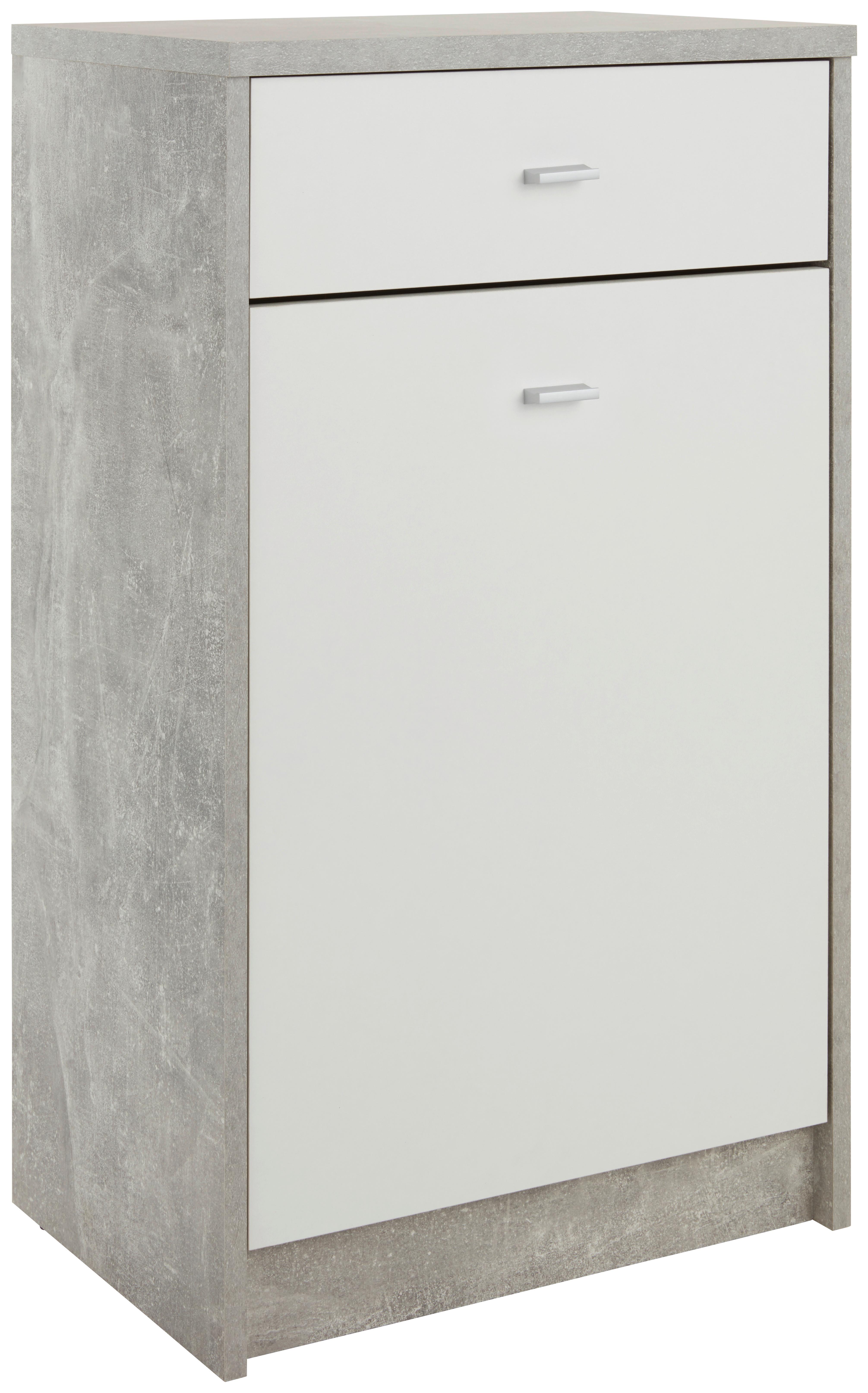 Kommode B: 50 cm 4-You New Beton Optik/Weiß - Weiß/Grau, MODERN, Holzwerkstoff (50/85,4/34,6cm)