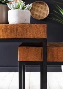 0850021901 - Satztisch WL5.660 2-teiliges Satztischset aus Sheeshamholz und Metall