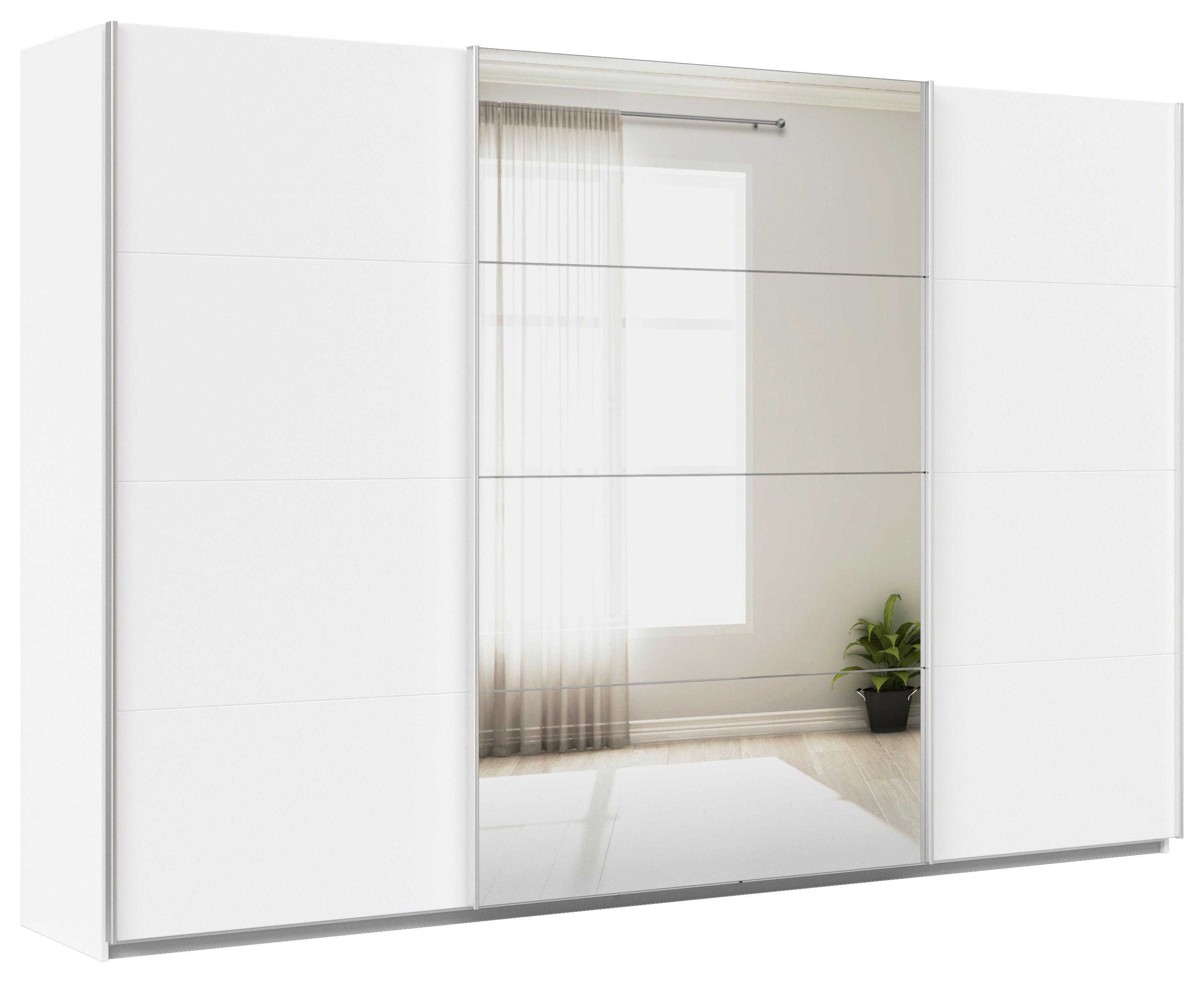 Schwebetürenschrank Feldkirch 315 Normalhöhe - Silberfarben/Weiß, MODERN, Holzwerkstoff (315/210/62cm)