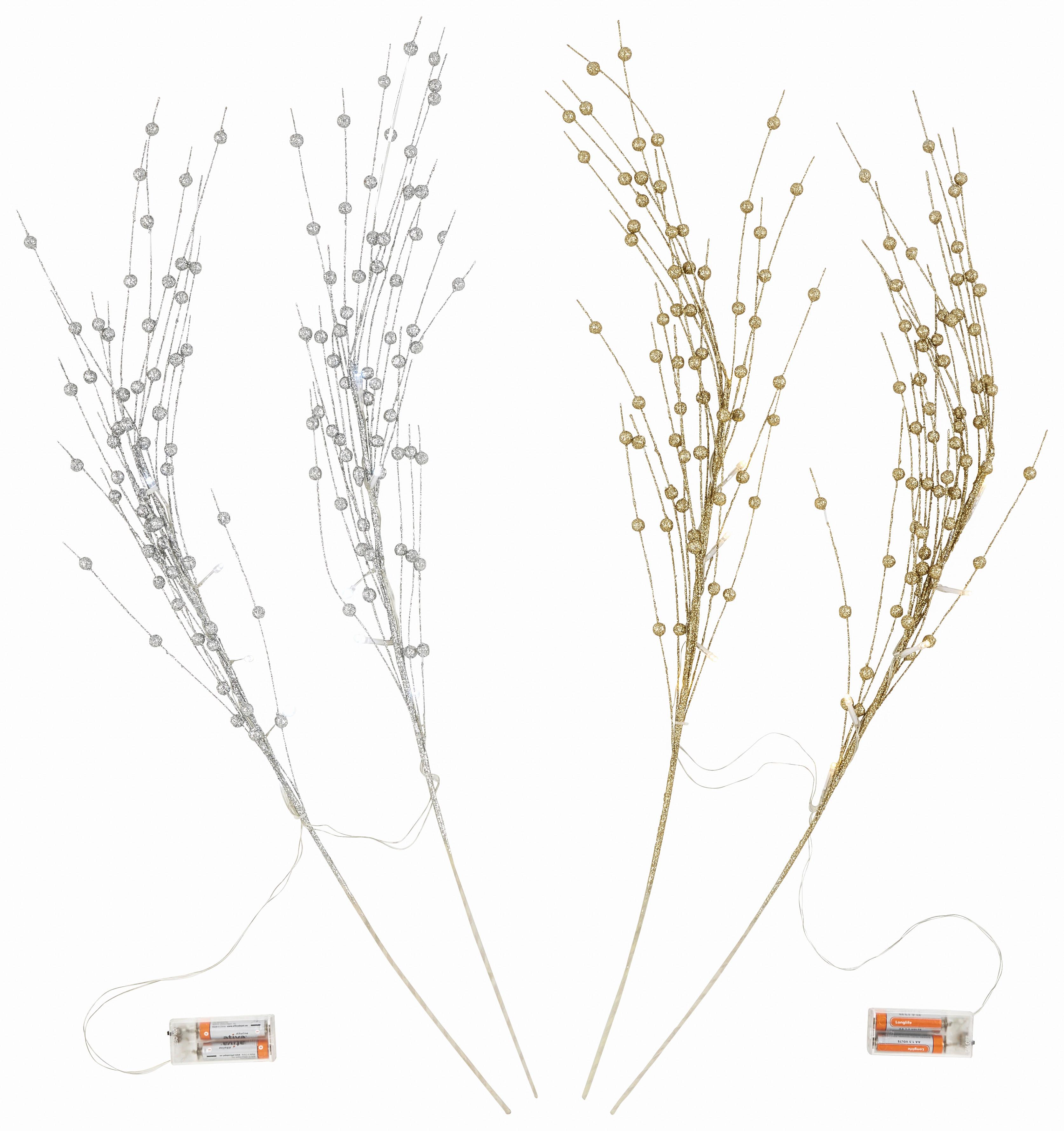LED-Dekoleuchte Rosita Zweig Silber/Gold - ROMANTIK / LANDHAUS (76cm) - James Wood