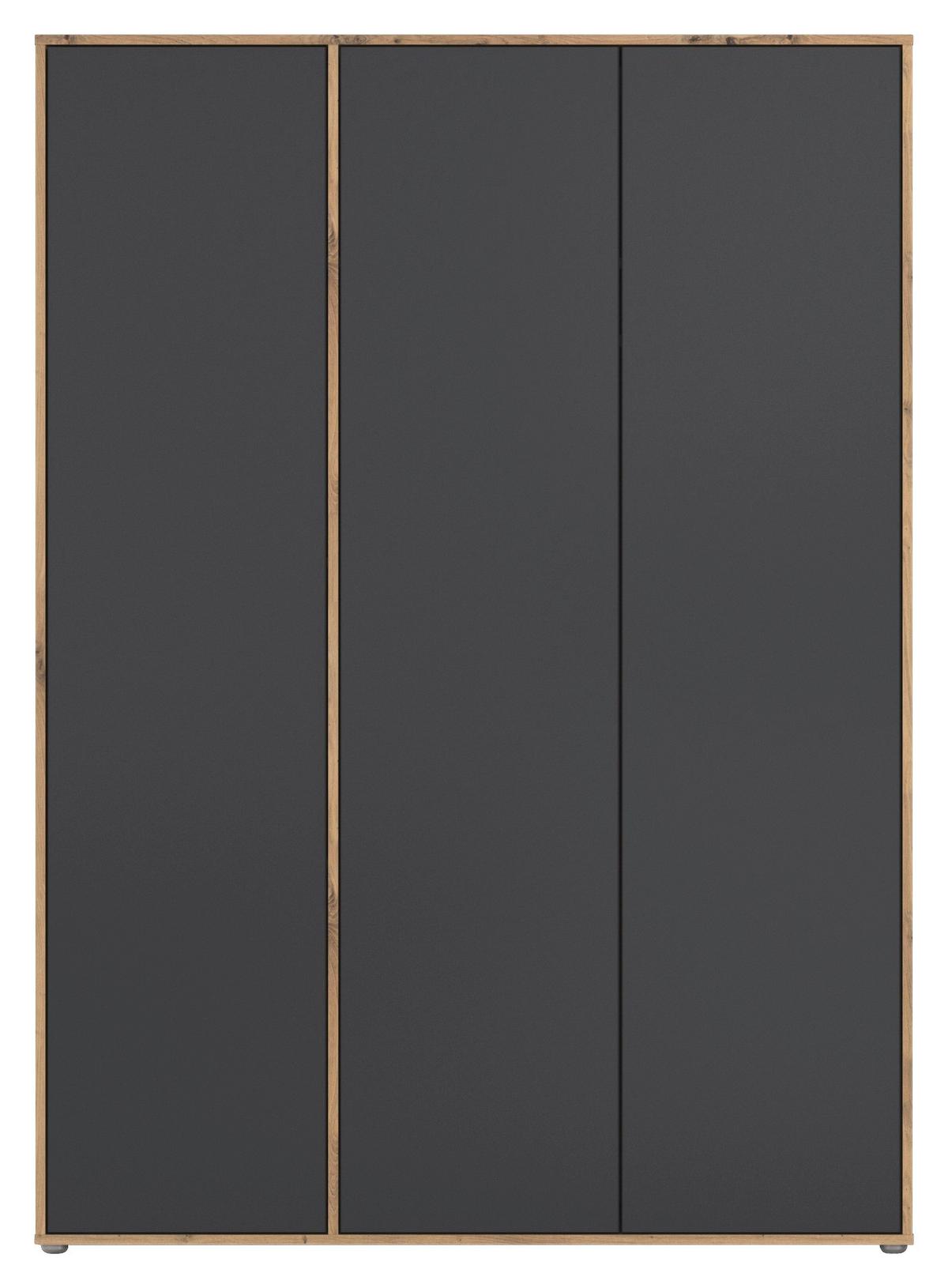 Drehtürenschrank Nabila Grau Eiche Artisan Dekor - Eiche Artisan/Grau, MODERN, Holzwerkstoff (140/194/53cm) - Rauch Möbel
