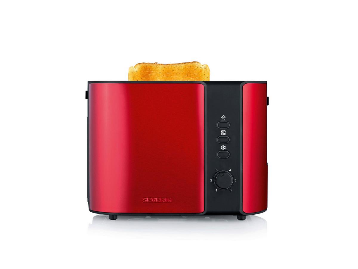 Toaster Mary mit Brötchenaufsatz - Rot/Schwarz, Kunststoff/Metall (26/18,5/19,5cm) - Severin