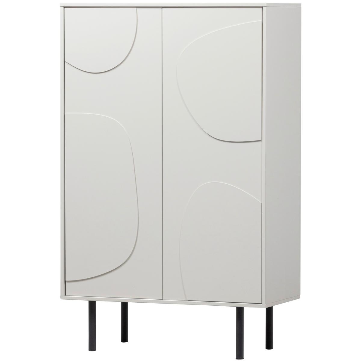 Kommode Cadiz Grauweiß B: 85cm - Grauweiß/Schwarz, Design, Holz (85/135/40cm) - Livetastic