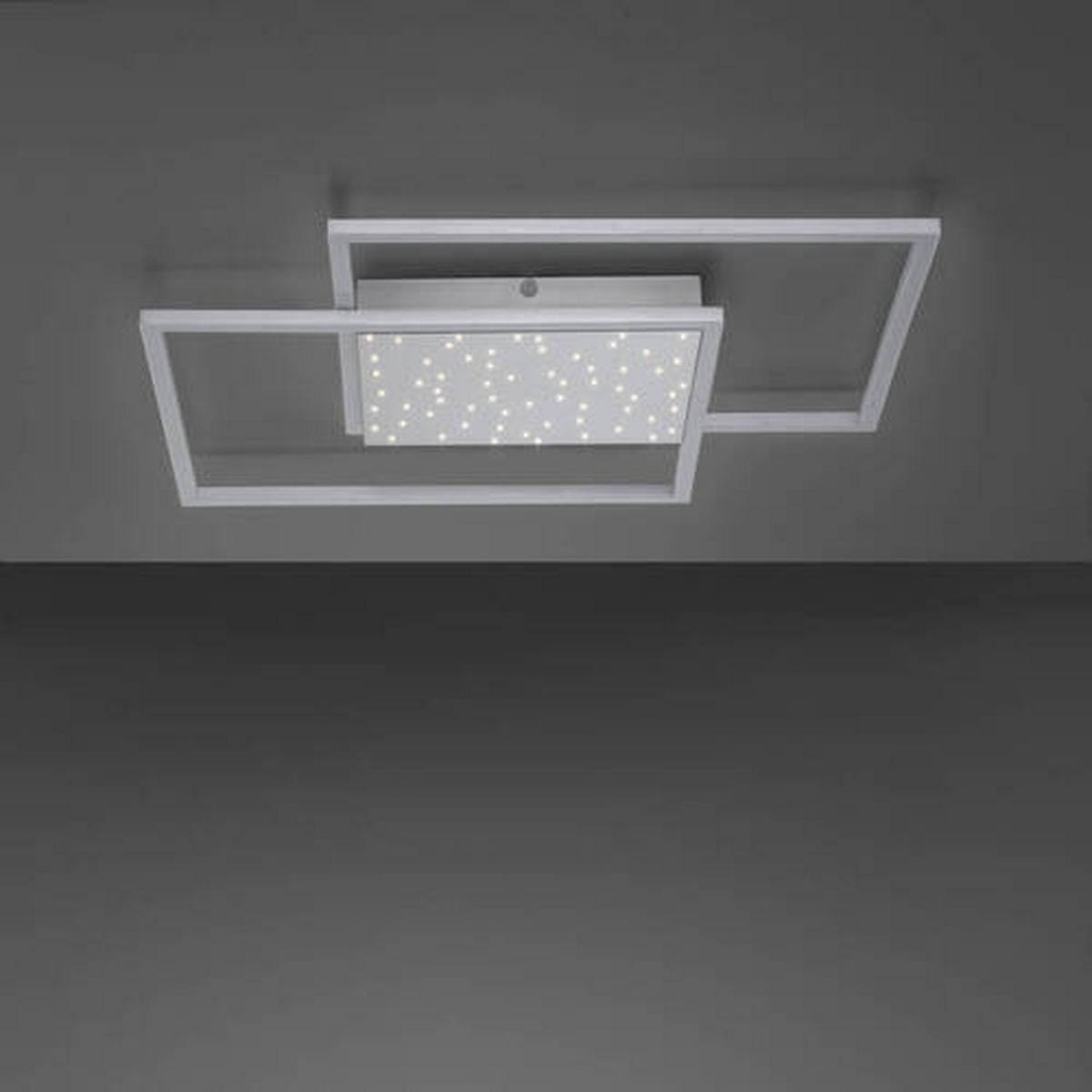 LED-Deckenleuchte YUKi L: 67 cm mit Sternenhimmel - Grau, Design, Metall (67/67/5cm) - Paul Neuhaus