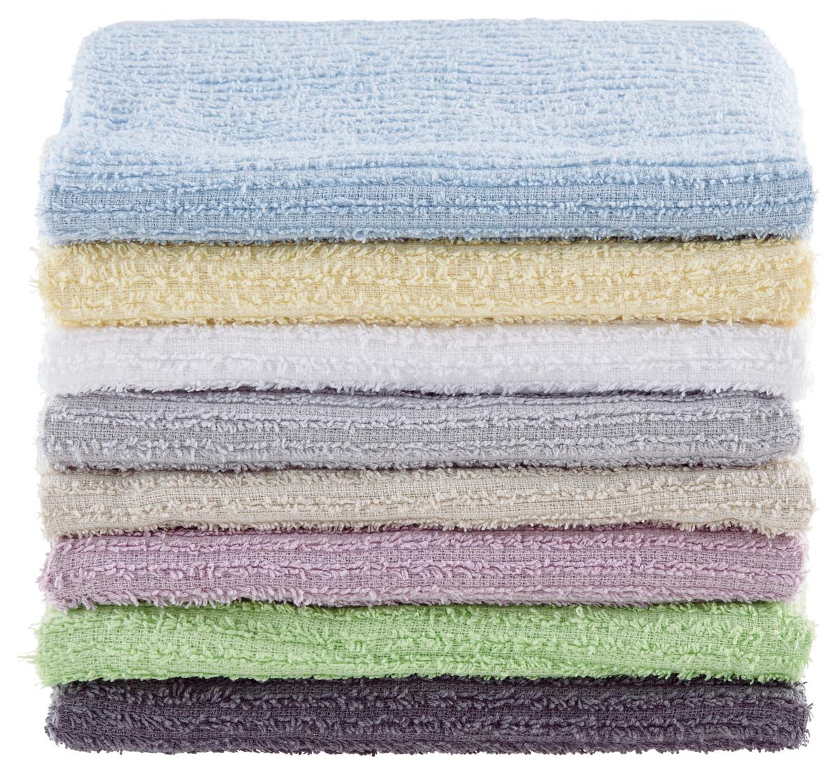 Handtuch Leonie - Blau/Anthrazit, MODERN, Textil (45/90cm) - Ondega