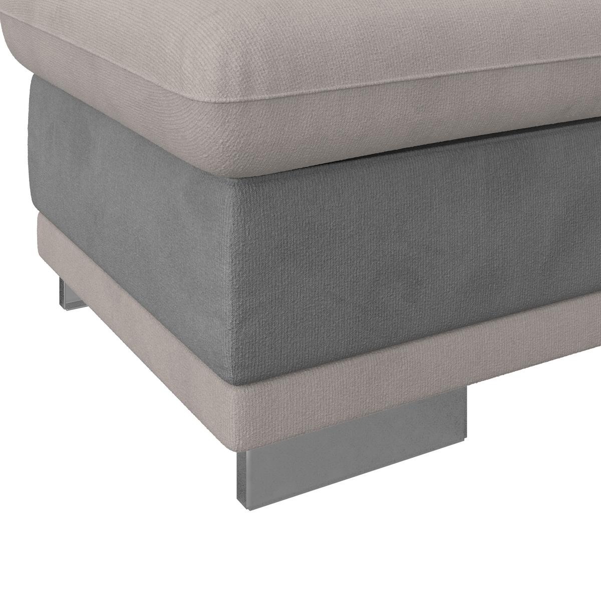 Hocker Seaside - Chromfarben/Hellgrau, KONVENTIONELL, Textil (97/47/67cm) - MID.YOU