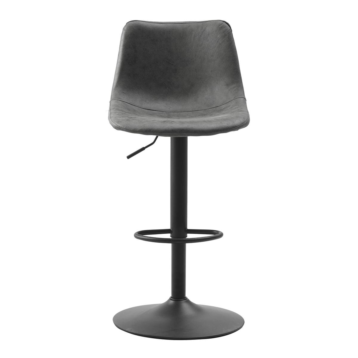 BARHOCKER-SET Glenn Anthrazit B: 45cm - Anthrazit/Schwarz, Basics, Textil/Metall (45/90/52cm) - MID.YOU