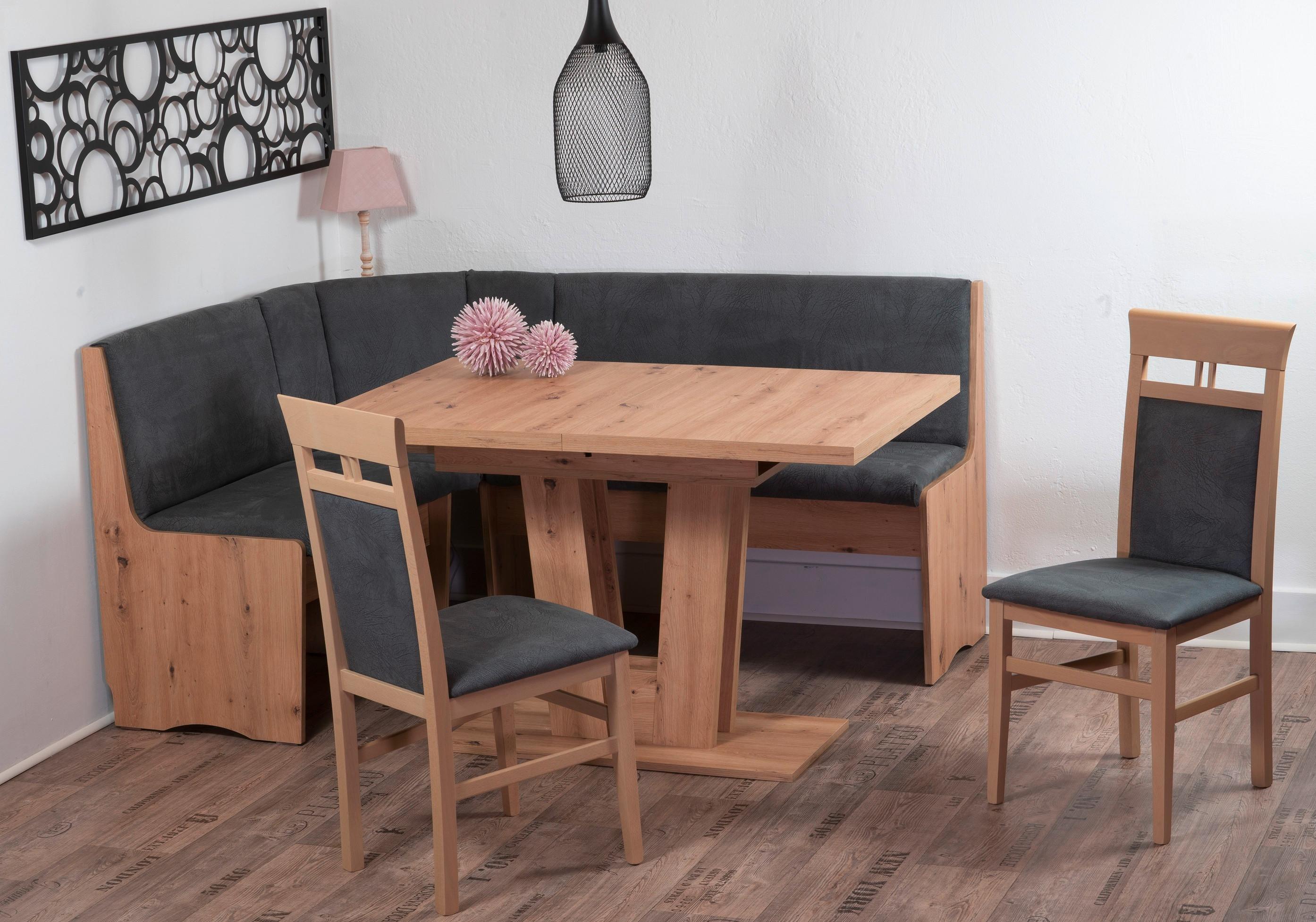 Eckbankgruppe Duisburg Vaibar Titanic Grau/eiche D. L: 125cm - Eiche Artisan/Grau, KONVENTIONELL, Holz/Holzwerkstoff (125/89/165cm) - MID.YOU