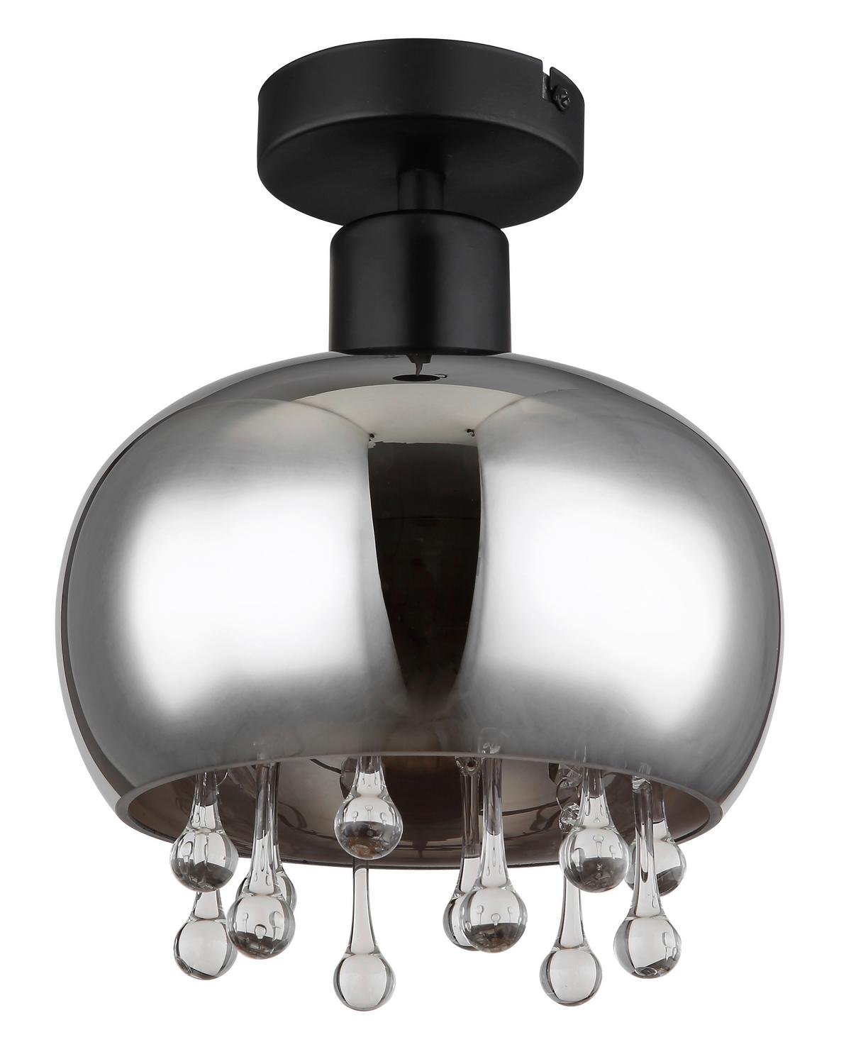 Deckenleuchte 15839d - Klar/Schwarz, Trend, Glas/Metall (21/25cm) - Globo