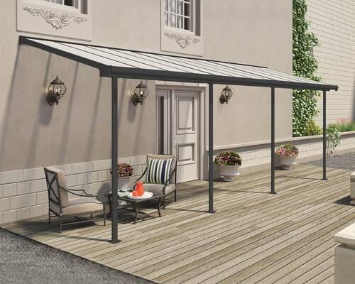 Terrassenüberdachung Palram Sierra 230x670 Cm Grau - Grau, Basics, Metall (670/257/230cm)