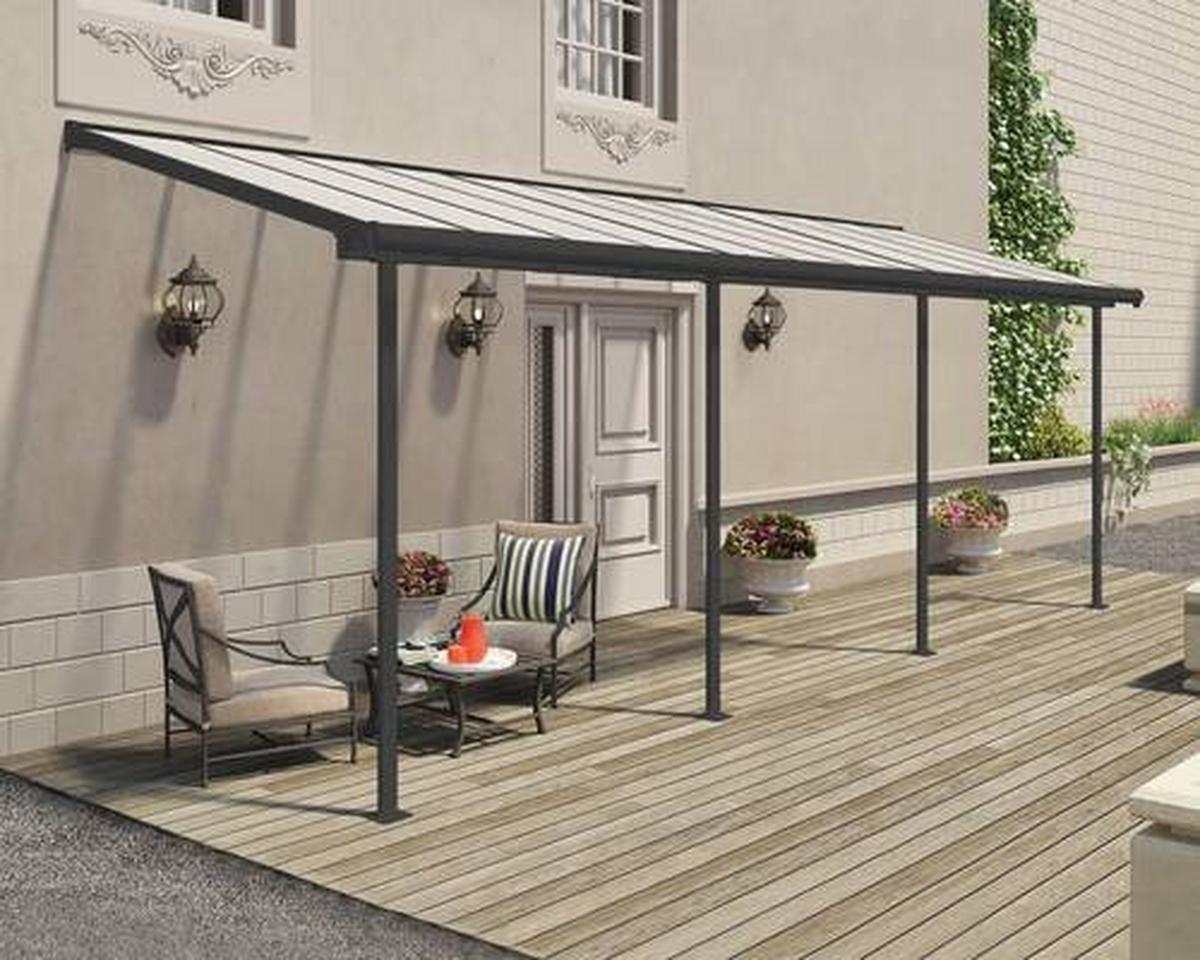 Terrassenüberdachung Palram Sierra 230x670 cm Grau - Grau, Basics, Metall (670/257/230cm)