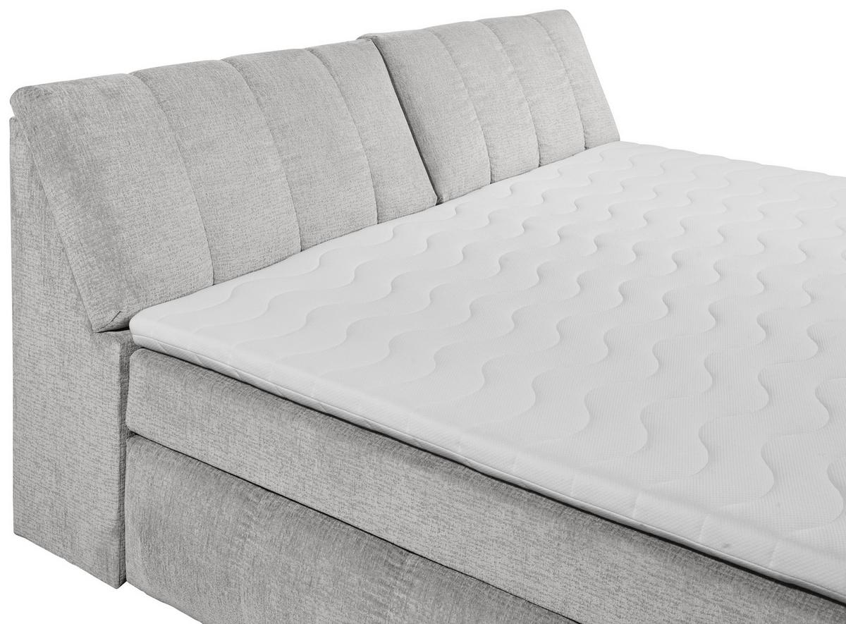 Boxspringbett Elkford 6 Mit Topper & Bettkasten 240x200 - Silberfarben, MODERN, Holzwerkstoff/Textil (240/200cm) - MID.YOU