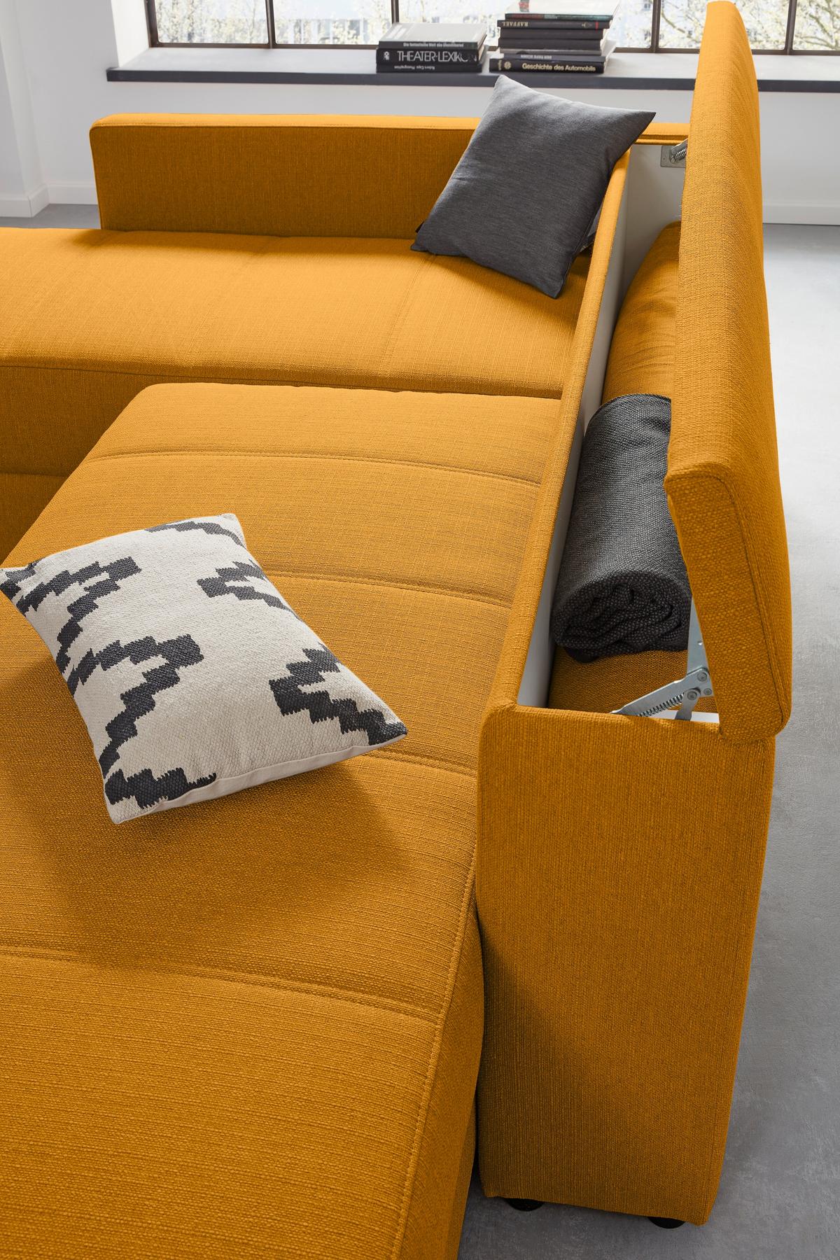 Ecksofa Looks Iii - Gelb/Schwarz, Design, Textil (287/229cm) - LOOKS by W.Joop