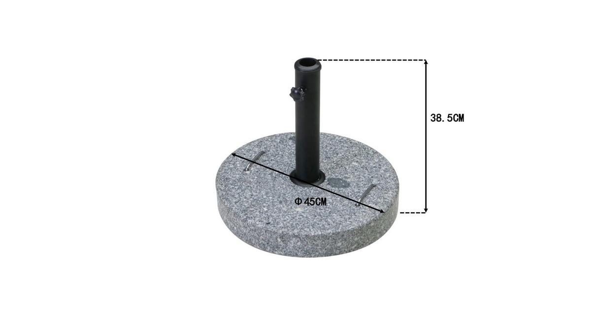 Schirmständer Marmor für DM Bis 5,8 cm Sina - Schwarz/Grau, KONVENTIONELL, Stein/Metall (45/38,5/45cm) - Ondega