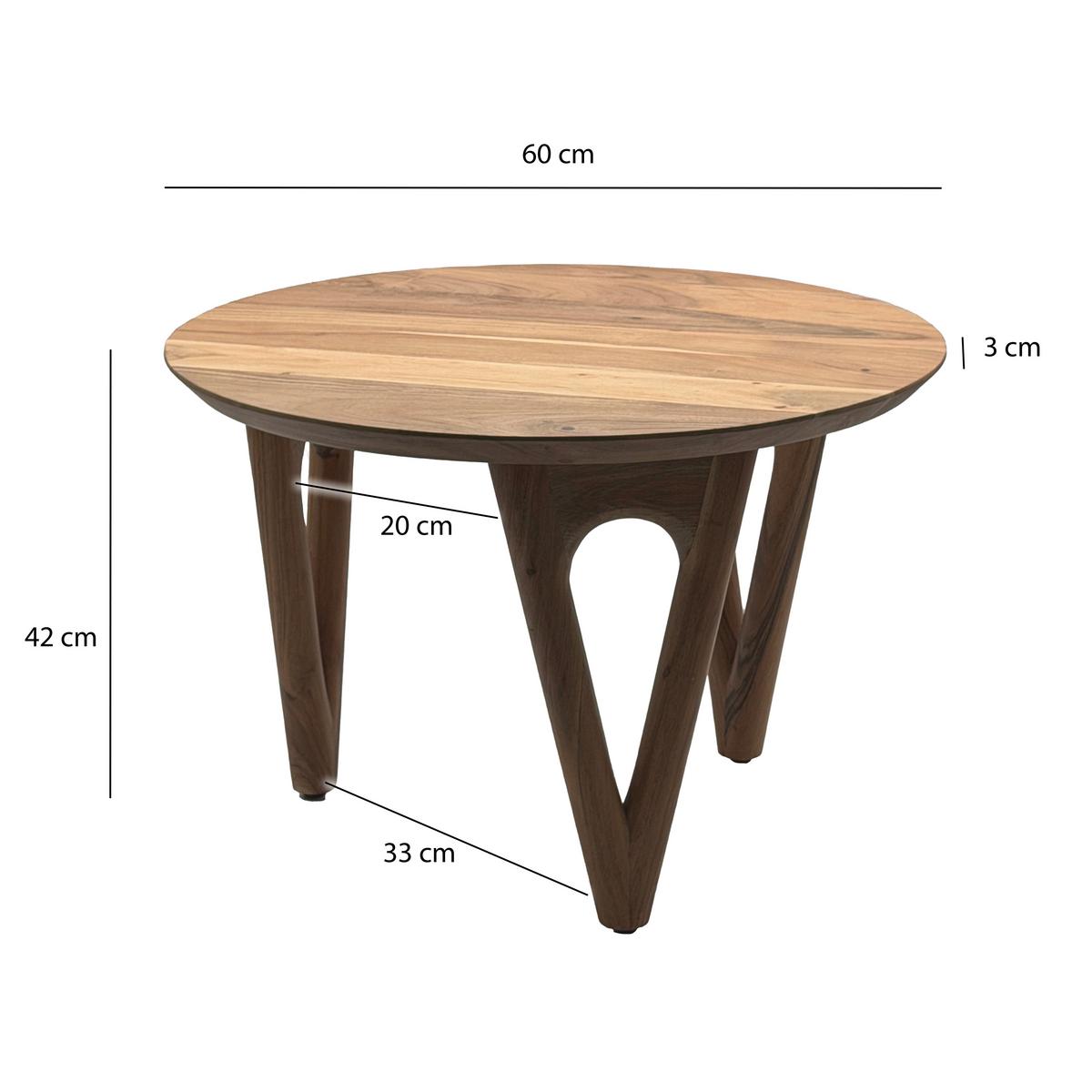 COUCHTISCH Akaziefarben B: 60cm - Akaziefarben, Design, Holz (60/42/60cm) - Livetastic