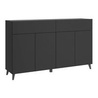 Sideboard Phuket schwarz B: 160cm - Schwarz, Design, Holzwerkstoff (160/95,4/39cm) - P & B