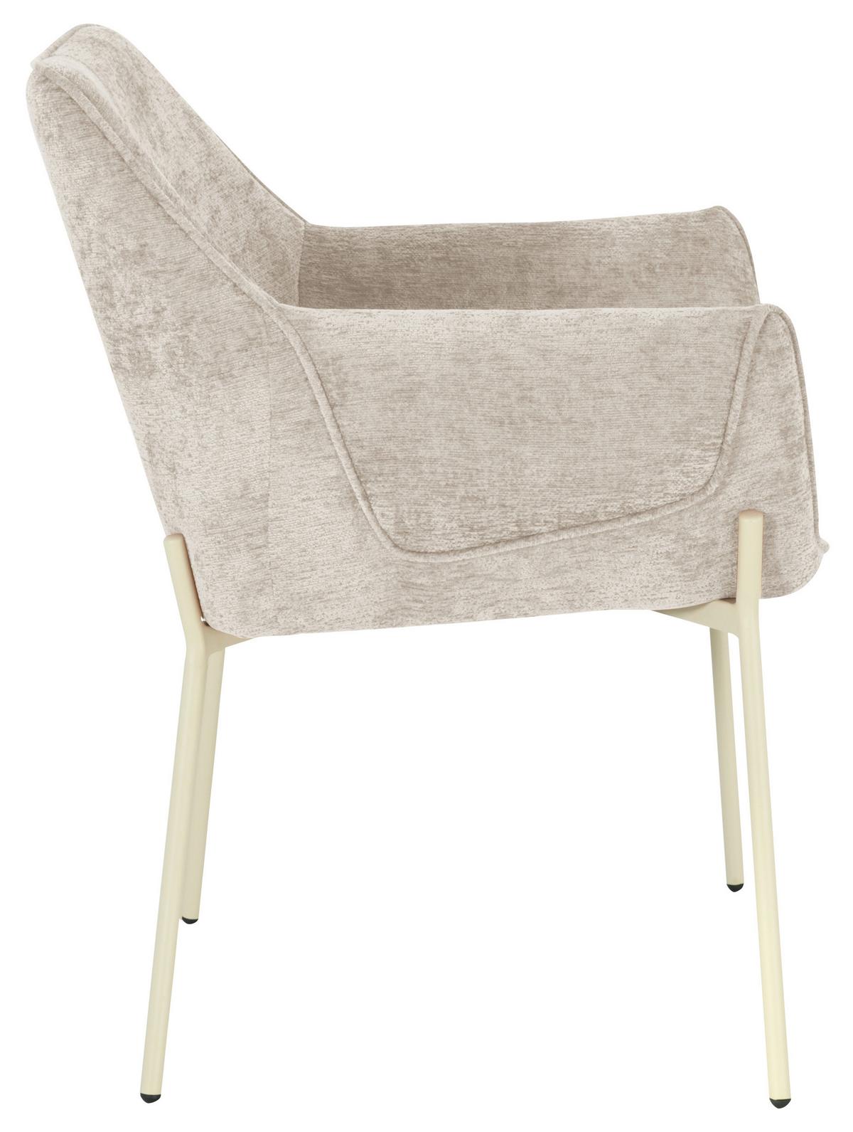 Armlehnstuhl Alea Chenille Beige, B: 62 cm - Beige, MODERN, Holz/Textil (62/83/62cm) - MID.YOU