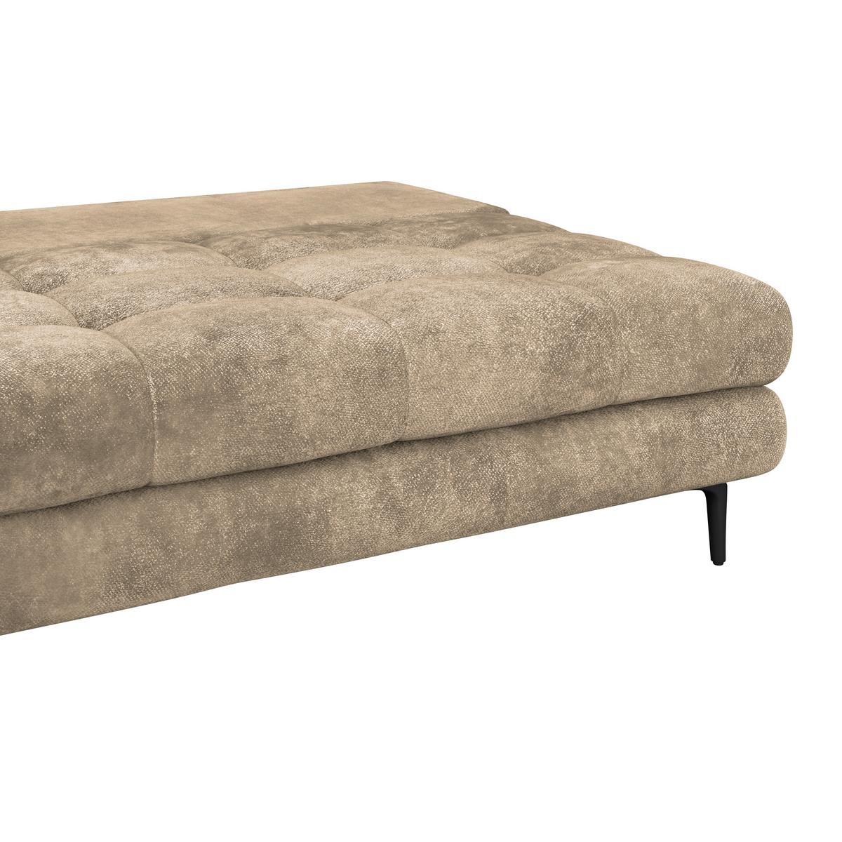 Schlafsofa Perla Hellbraun B: 203 cm - Hellbraun/Schwarz, KONVENTIONELL, Textil (203/94/96cm)