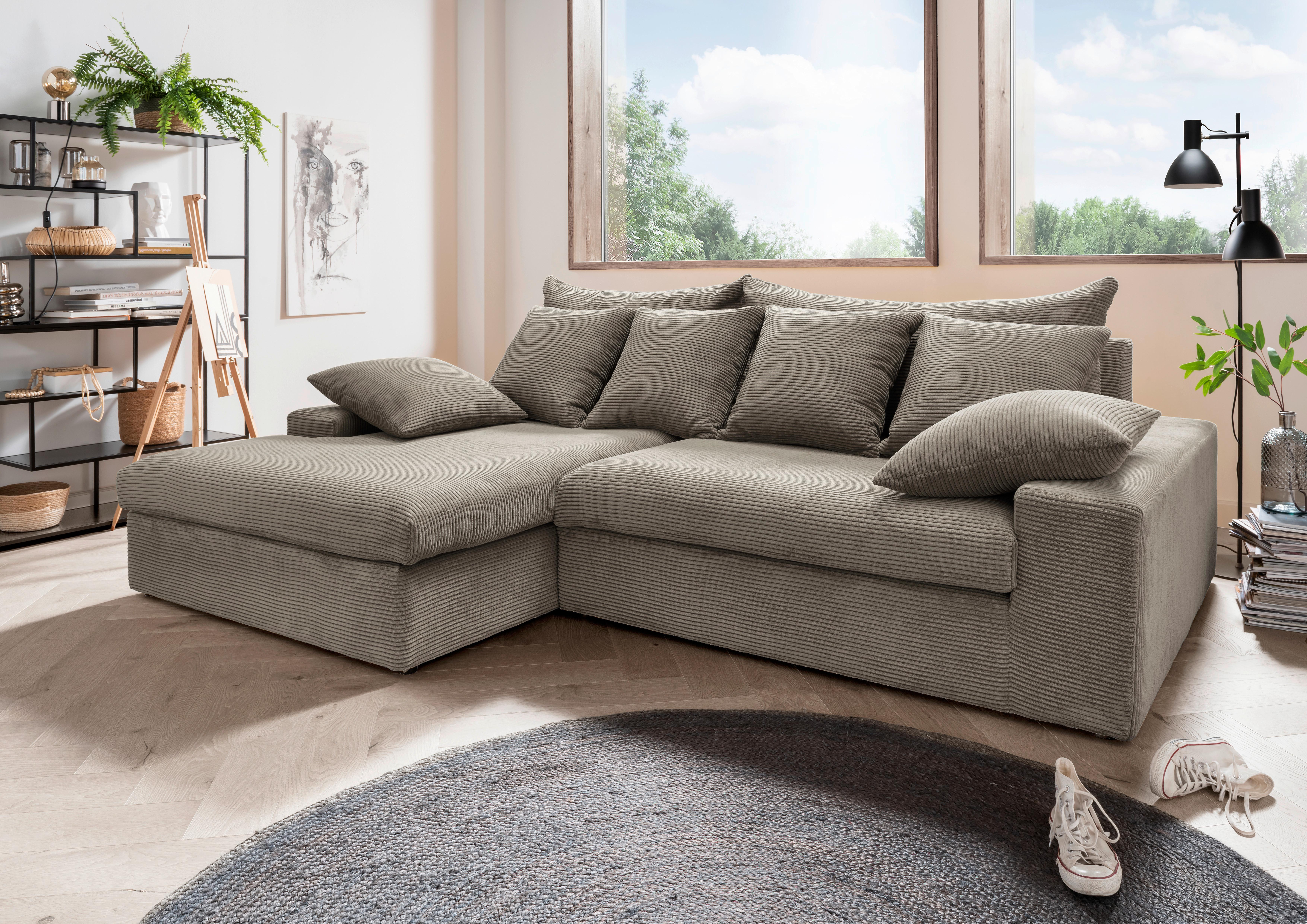 Ecksofa Avellino Graubraun S: 200/278 Cm - Graubraun/Schwarz, MODERN, Textil (200/278cm) - Livetastic