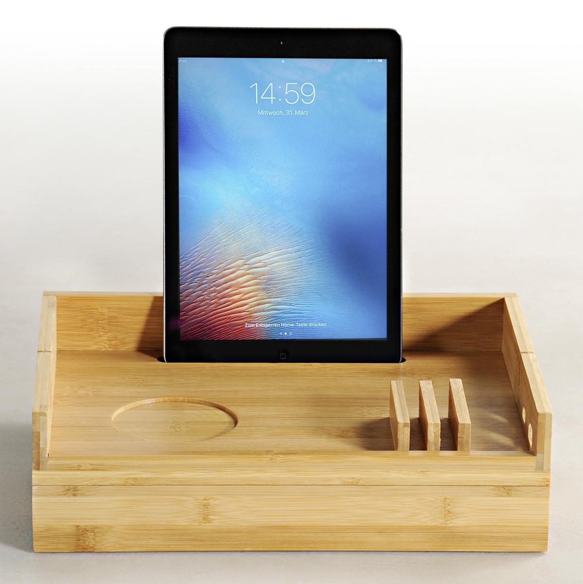 Bett-Tablett aus massivem Bambus-Holz