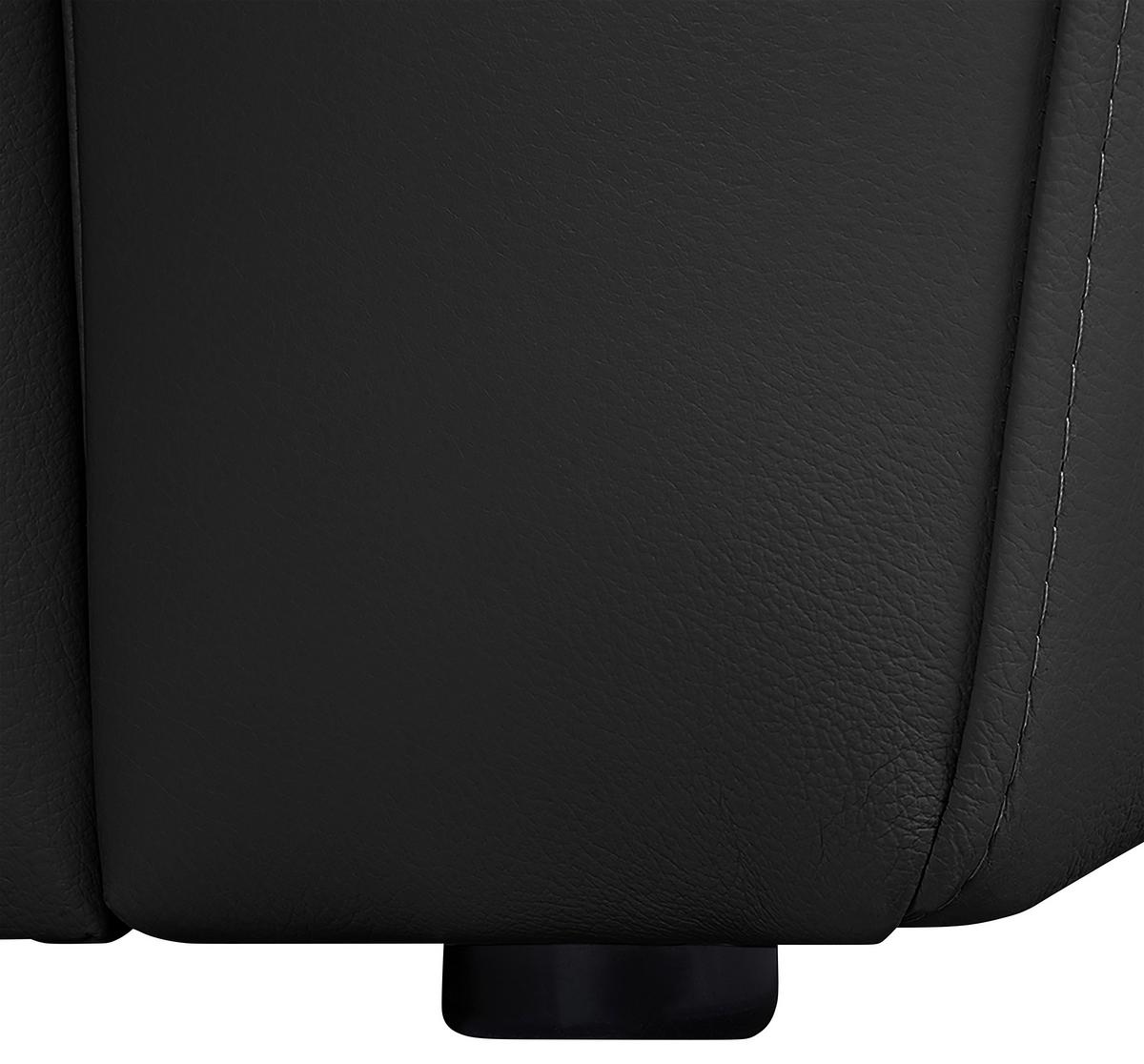 3-Sitzer-Sofa Oslo Schwarz B: 205 cm - Schwarz, Design, Leder (205/92/85cm) - Livetastic