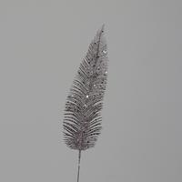 Glitzerzweig Anthrazit L: 38 cm - Anthrazit, Basics, Kunststoff (38cm)