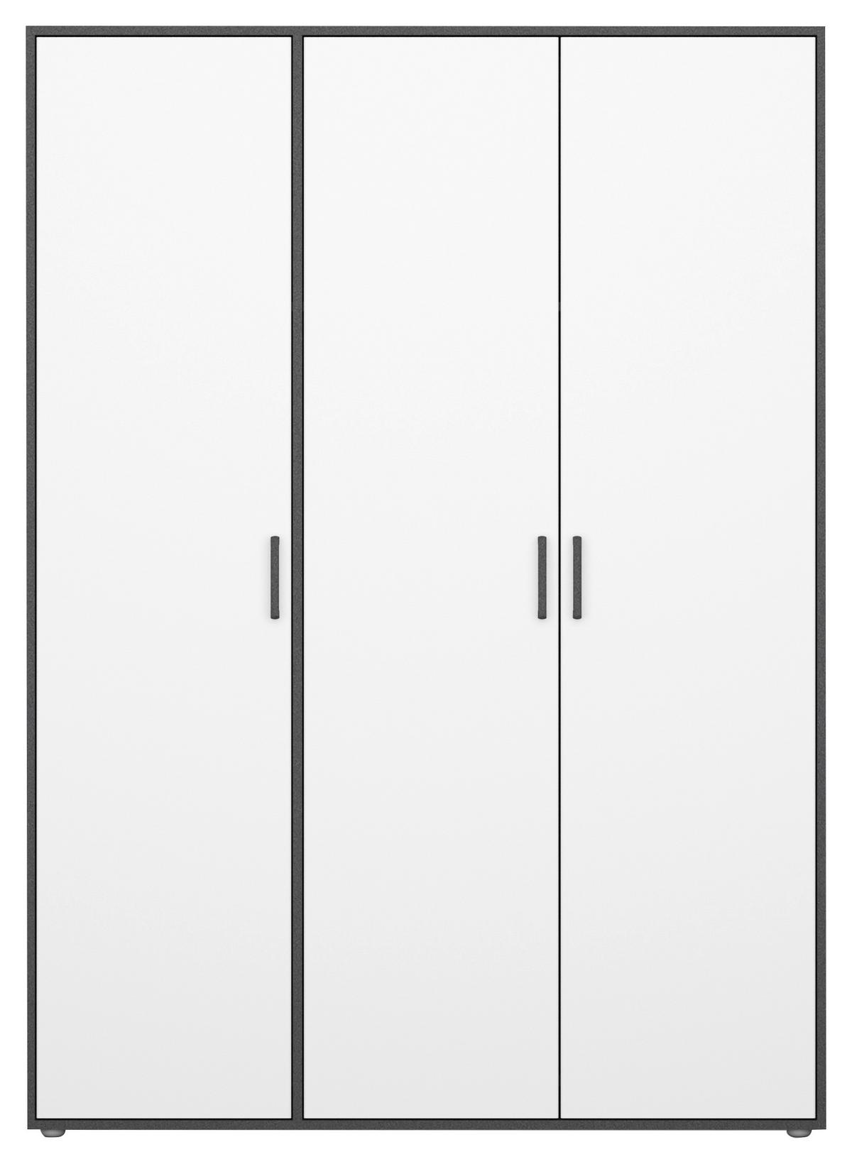 Drehtürenschrank Voyager Grau,weiß B: 140 cm - Weiß/Grau, MODERN, Holzwerkstoff (140/194/53cm) - Rauch Möbel