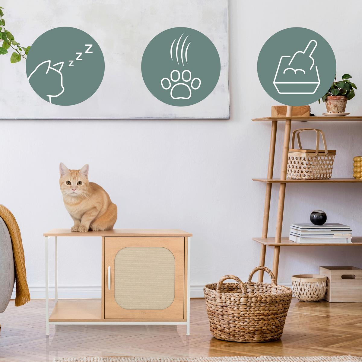 TIERHAUS Kittyhome Buchefarben B: 80cm - Buchefarben, MODERN, Holzwerkstoff (80/55/48cm) - MID.YOU