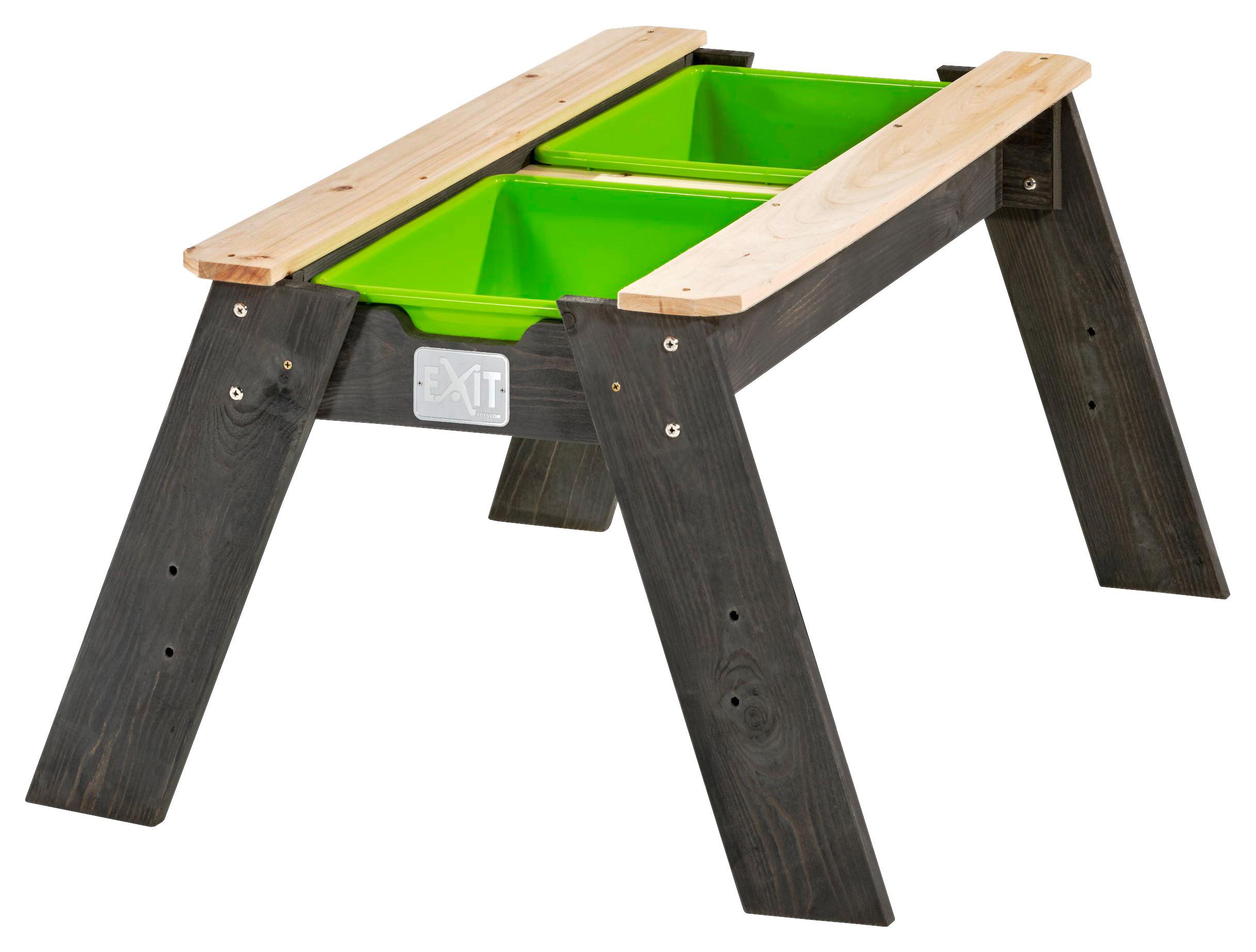 Sand- Und Wassertisch Exit Echtholz Lb: 69x94 Cm Grau - Grau/Grün, KONVENTIONELL, Holz/Kunststoff (69/94/50cm) - EXIT Toys