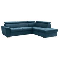 Ecksofa mit Schlaffunktion und Bettkasten Antero Hellblau - Chromfarben/Hellblau, Design, Textil (262/216cm) - Livetastic