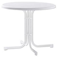 Gartentisch Klappbar Holzwerkstoff/metall ⌀ 86 Cm - Weiß, MODERN, Holzwerkstoff/Metall (86/86/72cm) - Sieger