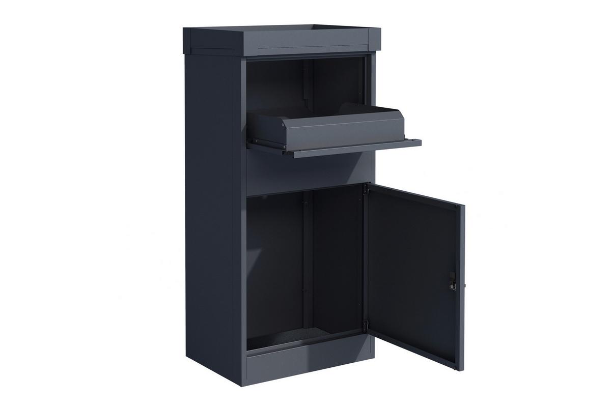 Paketbox Piet - Anthrazit, KONVENTIONELL, Metall (37/50/105cm)