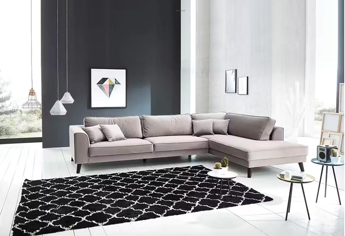 Ecksofa Lumber Jack Hellgrau S: 201x291 cm - Wengefarben/Hellgrau, MODERN, Textil (201/291cm) - Trendmanufaktur