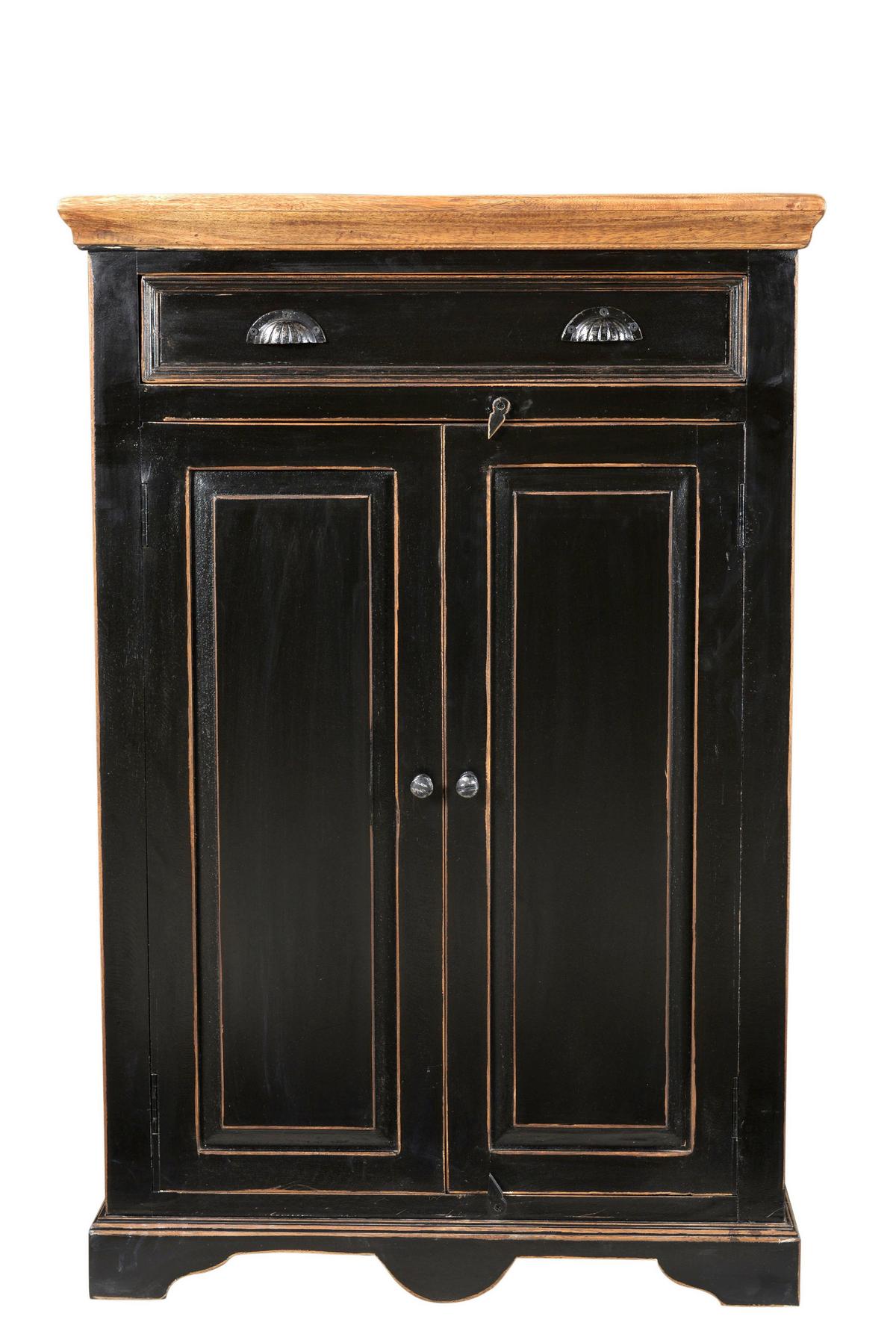 HIGHBOARD Honig/Schwarz B: 80cm - Schwarz/Honig, Design, Holz/Holzwerkstoff (80/120/38cm) - MID.YOU