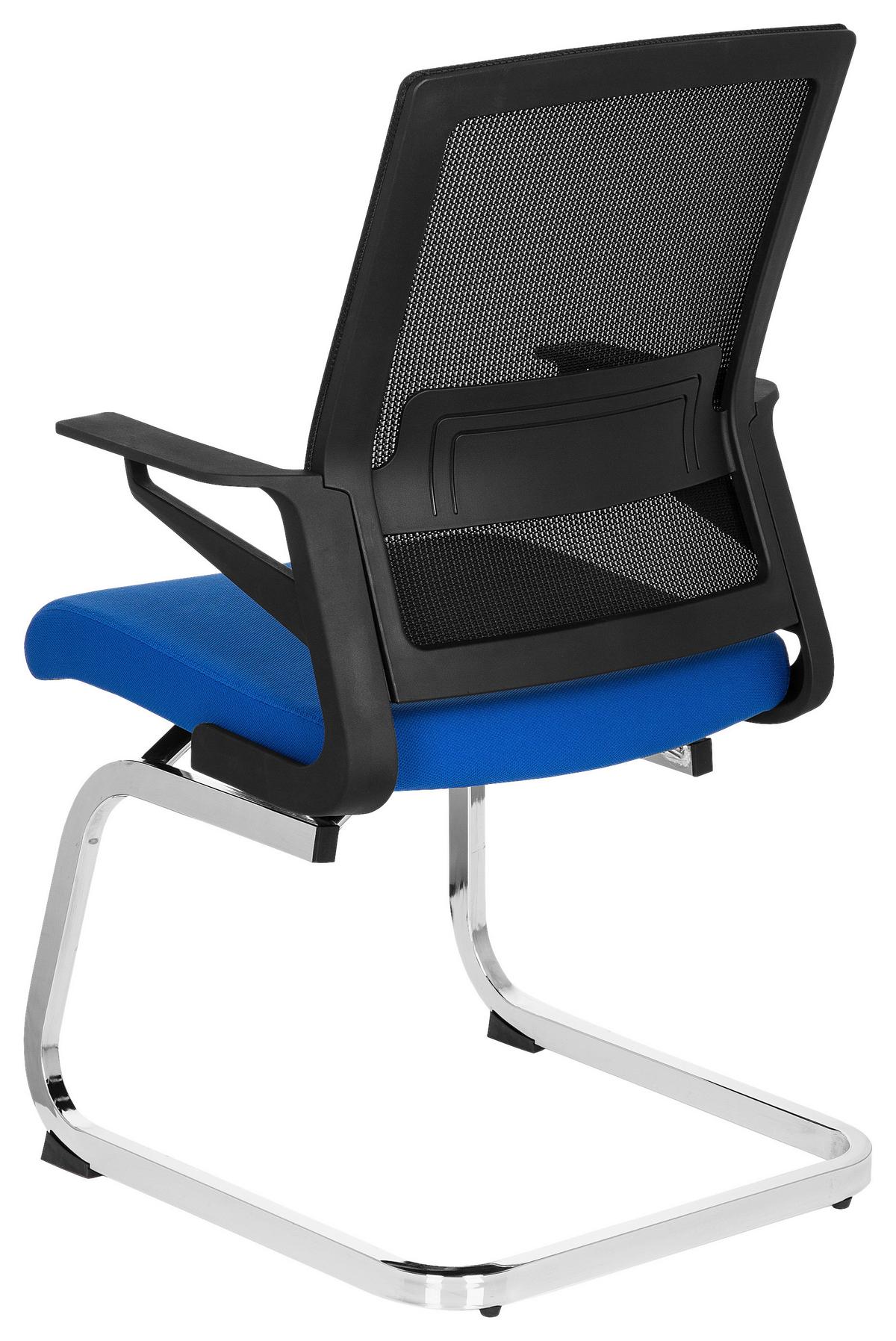 Besucherstuhl Inventor V Blau/Schwarz Bis 150kg - Chromfarben/Blau, MODERN, Kunststoff/Textil (59/95/54cm) - MID.YOU