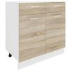 Küchenunterschrank Esilo B: 80 Cm Weiß/eiche Dekor - Weiß/Sonoma Eiche, KONVENTIONELL, Holzwerkstoff (80/82/46cm) - MID.YOU