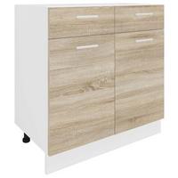 Küchenunterschrank Esilo B: 80 Cm Weiß/eiche Dekor - Weiß/Sonoma Eiche, KONVENTIONELL, Holzwerkstoff (80/82/46cm) - MID.YOU