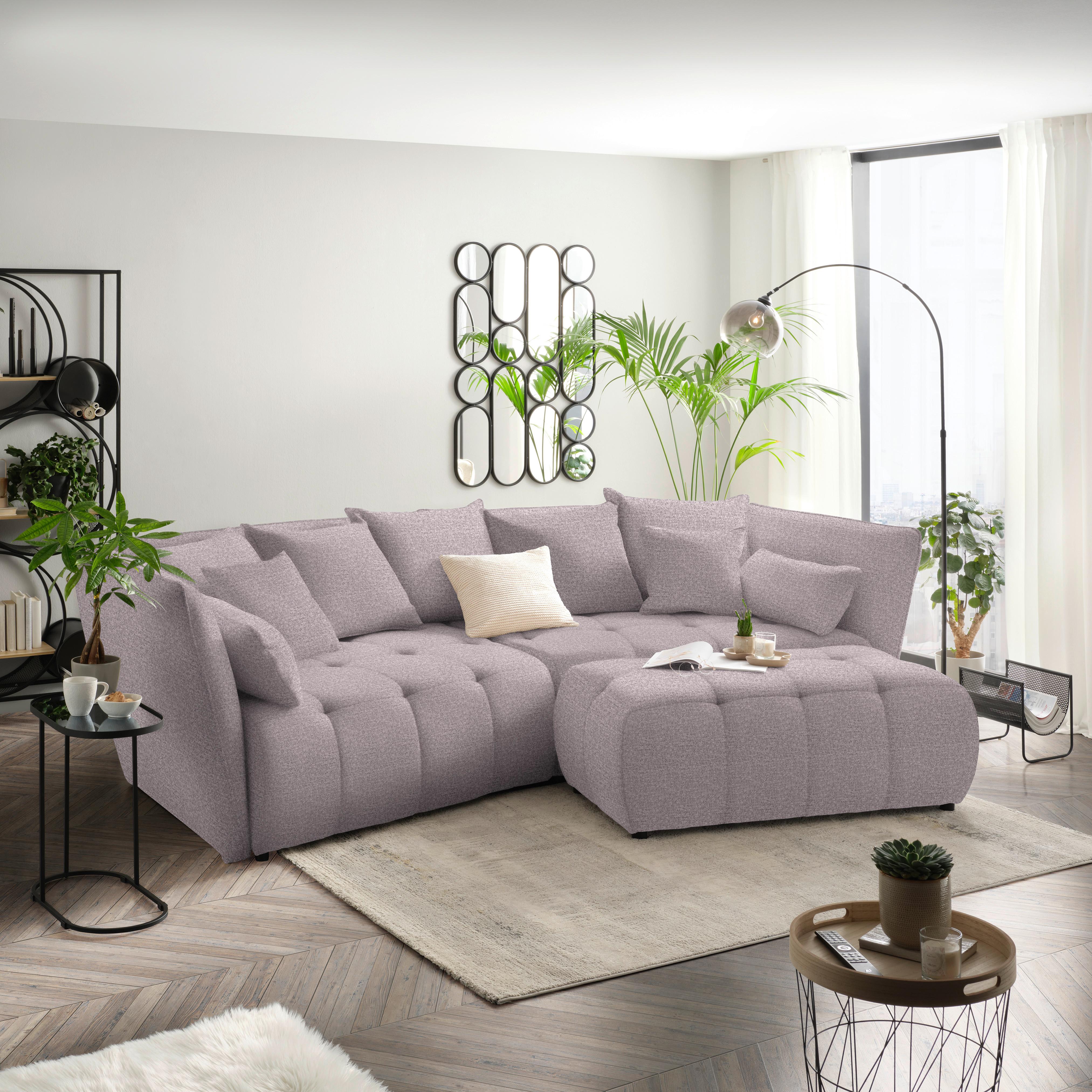 Boxspringová pohovka SOFI, orgovánová - orgovánová/čierna, Modern, textil (294/93/152cm) - Premium Living