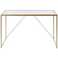 Schreibtisch Glam Desk - Klar/Goldfarben, KONVENTIONELL, Glas/Metall (120/60/73cm) - Livetastic