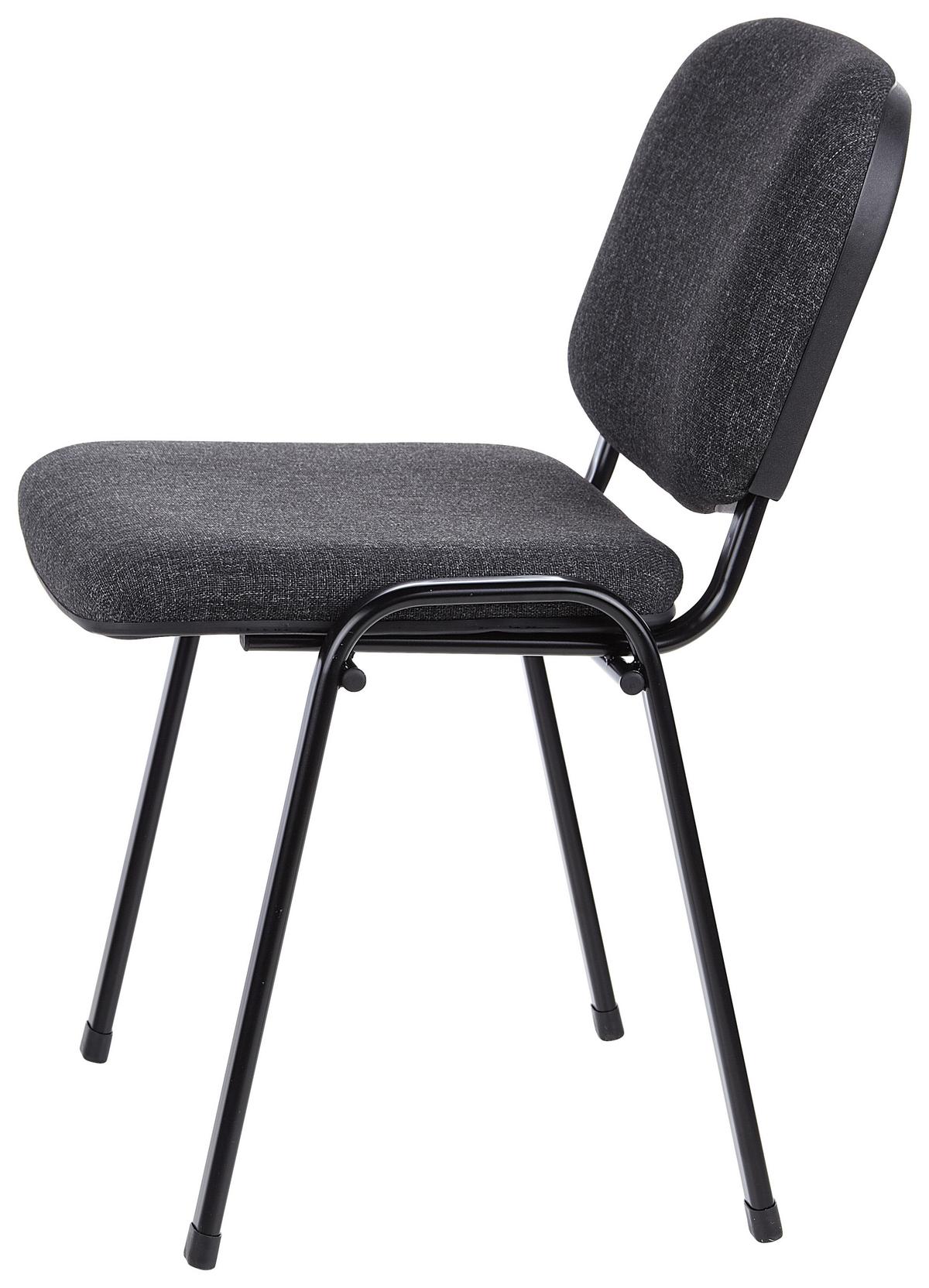 Besucherstuhl Xt 600 - Anthrazit/Schwarz, Basics, Textil/Metall (58/84/48cm) - MID.YOU