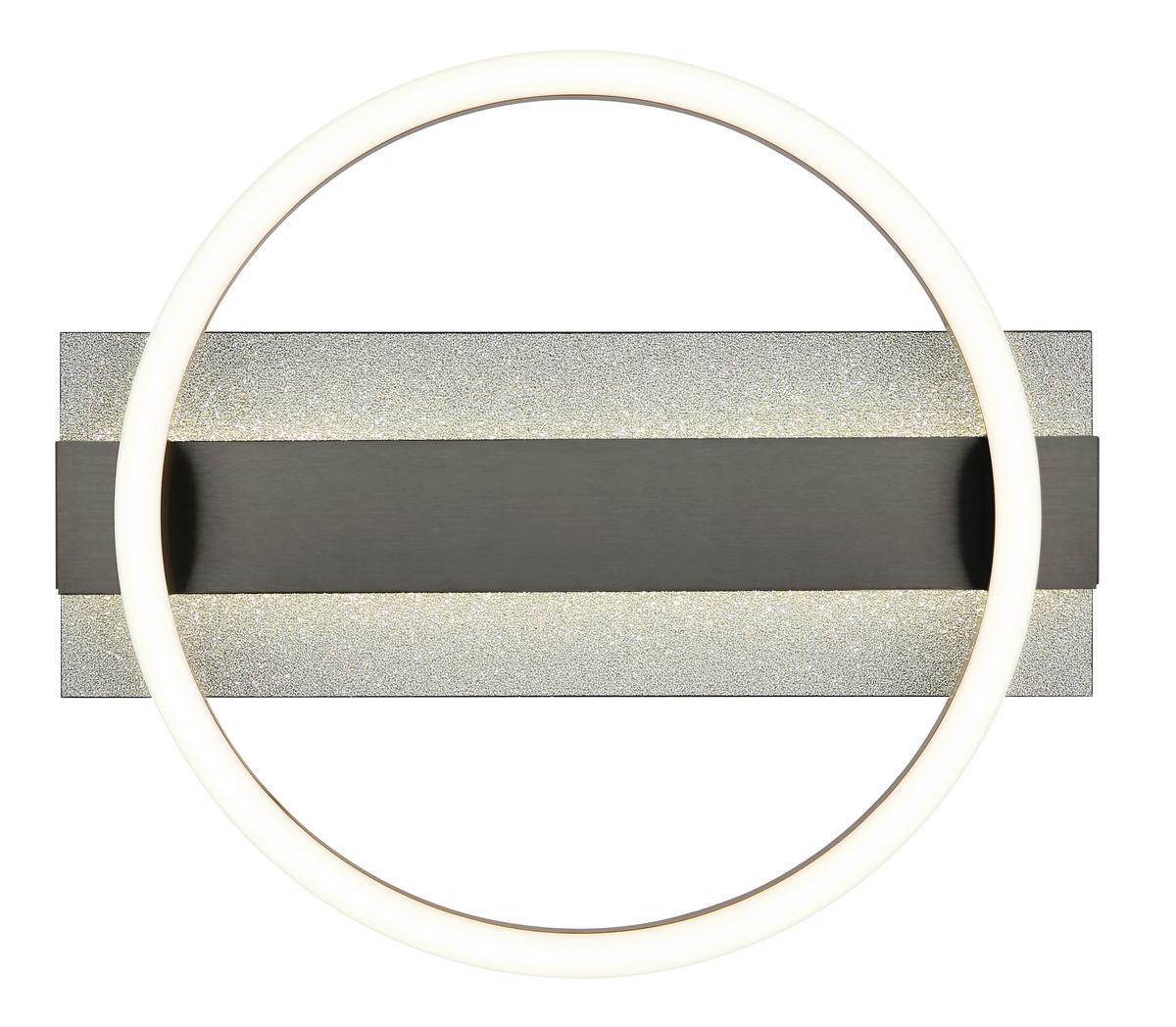 LED-Deckenleuchte Memory-Funktion - Silberfarben/Schwarzchrom, Design, Kunststoff/Metall (34,2/6,8/30cm) - Globo