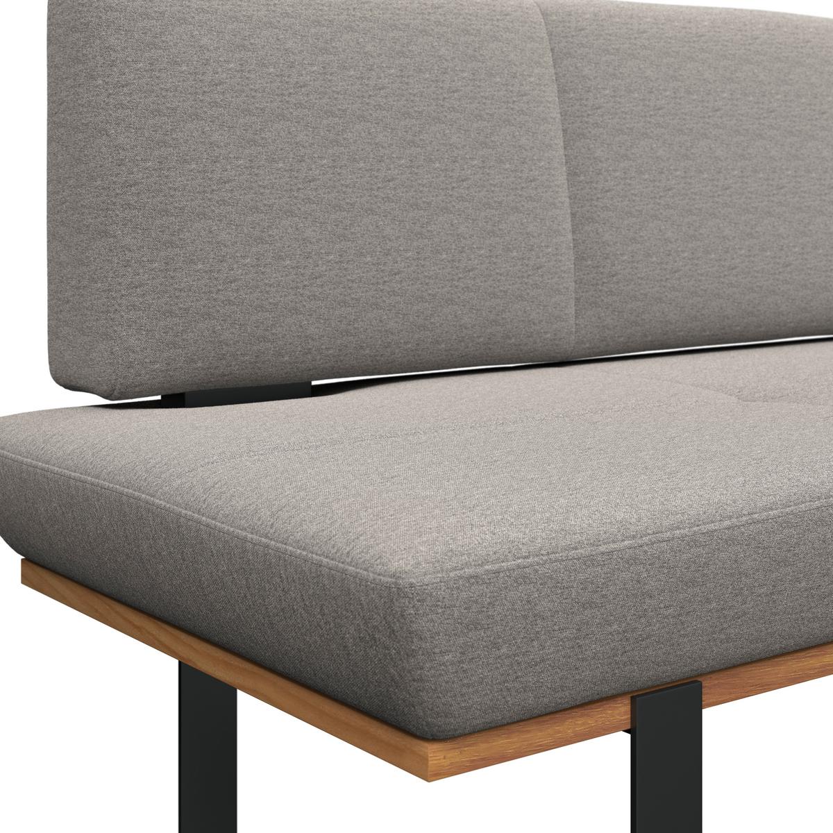 Sitzbank Tirstan Webstoff hellgrau, B: 170cm - Hellgrau/Schwarz, MODERN, Holz/Textil (170/48/90cm) - James Wood
