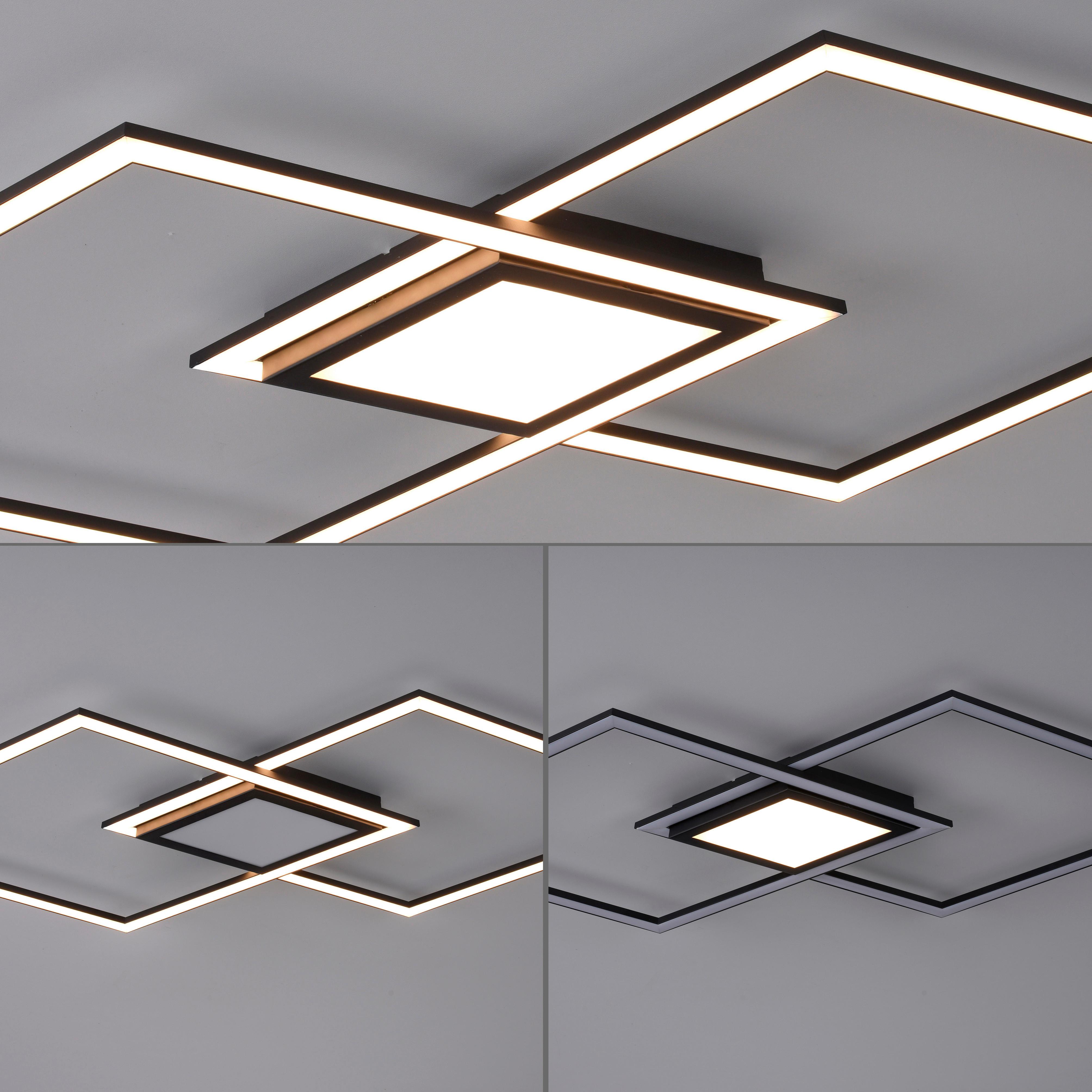 LED-Deckenleuchte quadratisch ASMIN aus Kunststoff/Metall in Schwarz/Braun Detail