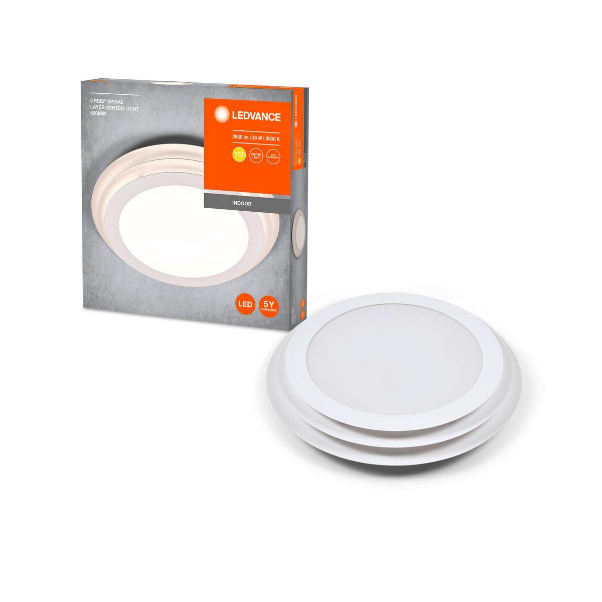 LED-Deckenleuchte, 38w Orbis Spiral Layers Round 38w - Weiß, Basics, Metall (50/7cm) - Ledvance