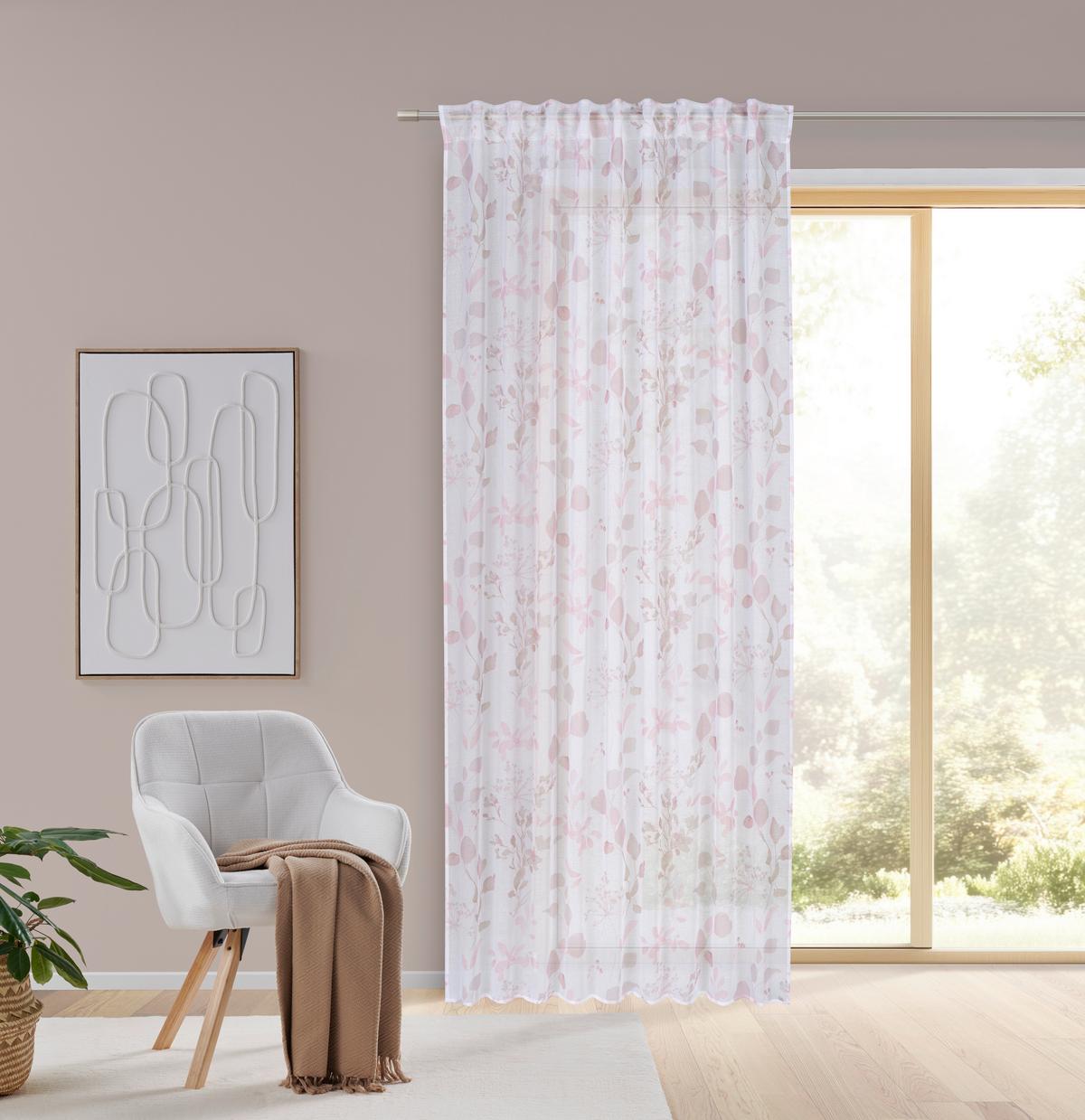 HOTOVÝ ZÁVES OLIVIA - svetloružová, textil (140/245cm) - Mömax